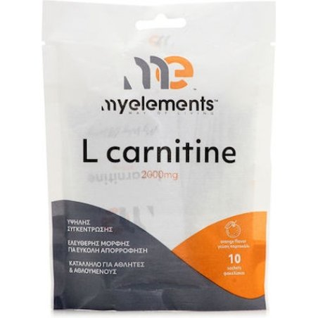 My Elements L-Carnitine 2000mg Dietary Supplement With Orange Flavor - 10 Sachets