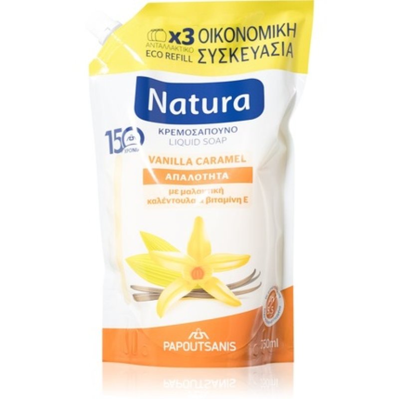 PAPOUTSANIS Natura Vanilla Caramel Liquid Soap Refill - 750 ml