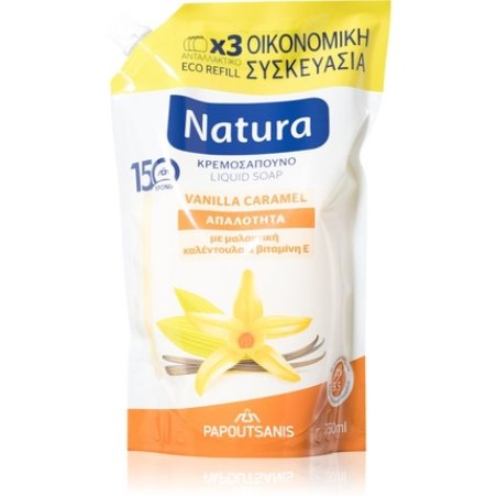 PAPOUTSANIS Natura Vanilla Caramel Liquid Soap Refill - 750 ml