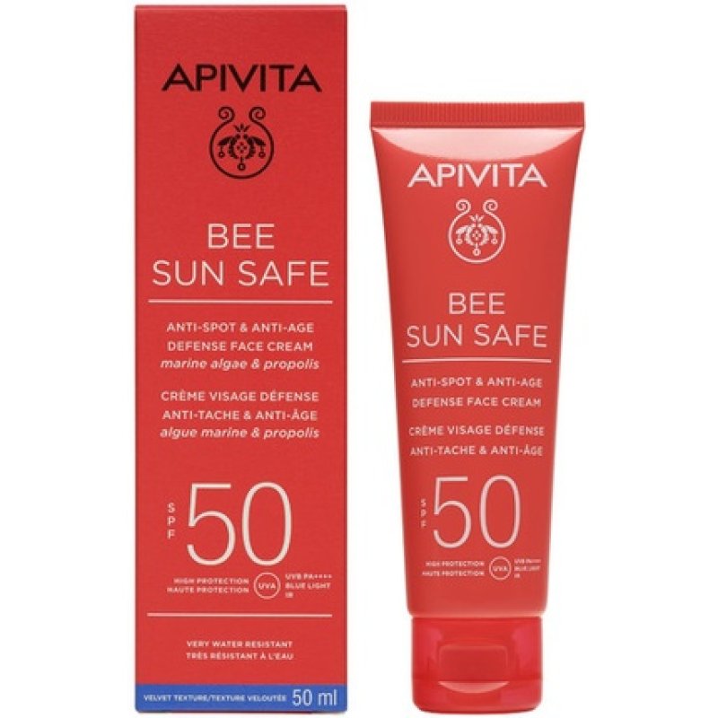 Apivita Bee Sun Safe Anti-Spot Anti-Aging SPF 50 Defense Face Cream Sunscreen 50ml