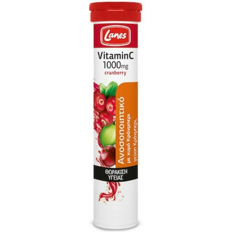 Lanes Vitamin C 1000mg Cranberry Effervescent Tablets - 20 Tablets