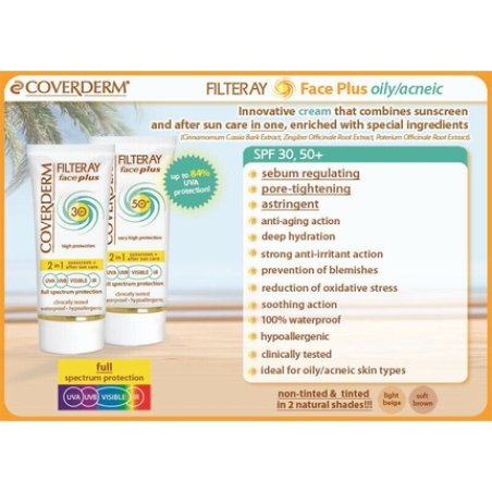 Coverderm Filteray Face Plus SPF30 Face Sunscreen for Oily/Acneic Skin 50ml