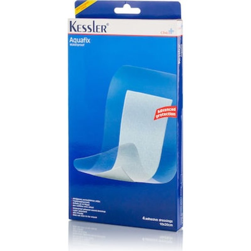 Kessler Aquafix Sterile Waterproof Adhesive Non-Adherent Dressings 10x20cm - 4 Pieces