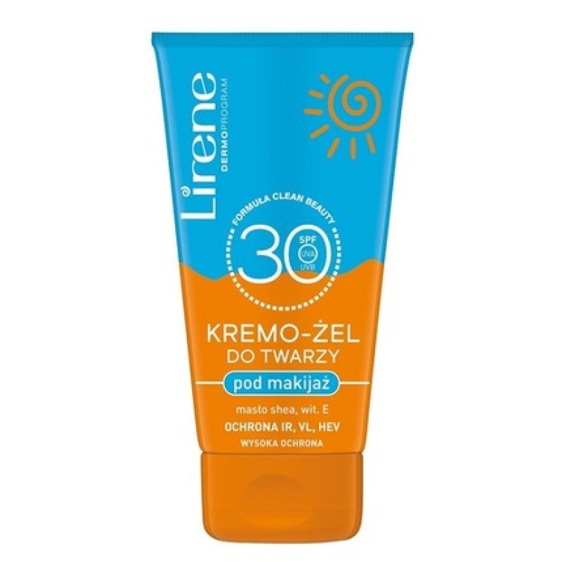 Lirene Sun Cream Gel for Face Makeup SPF 30 50ml