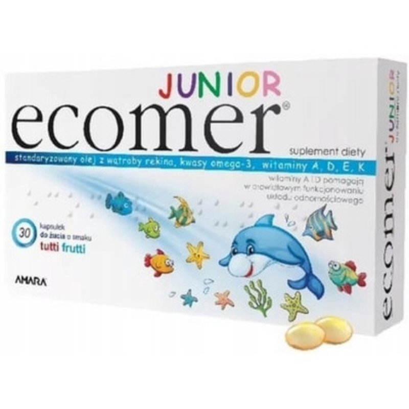 Amara Ecomer Junior Omega-3 Fatty Acids with Vitamin A, D, E, K 30 Chewable Tablets