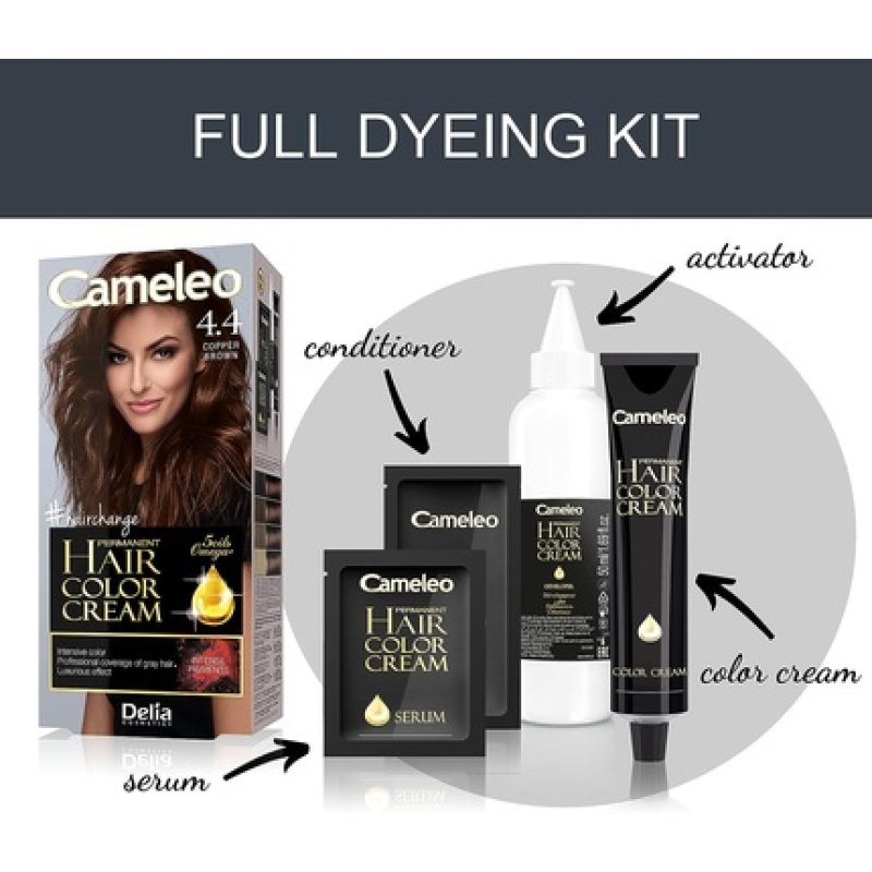 Cameleo Permanent Hair Colour Cream Copper Brown Intensive Color & Protection 5 Oils Omega Plus Acids Professional