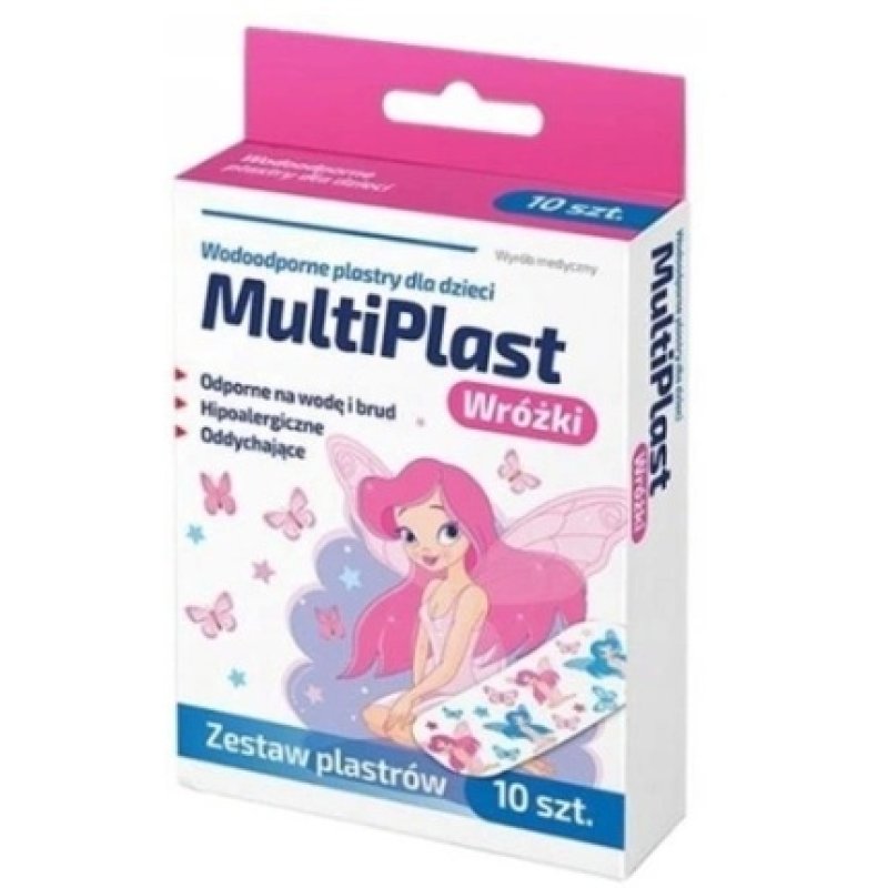 Multiplast Fairies Waterproof Plasters For Children - 10 Pieces With Long Expiry Date