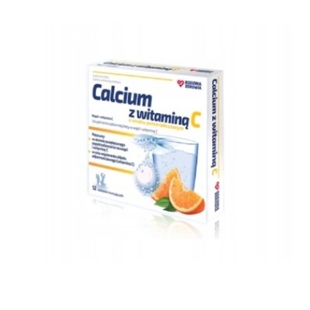Rodzina Zdrowia Calcium With Vitamin C 12 Effervescent Tablets