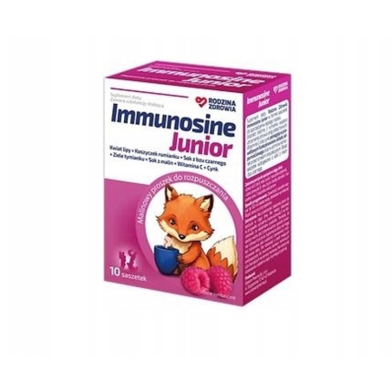 Rodzina Zdrowia Immunosine Junior Raspberry Flavor 10 Sachets - Children's Dietary Supplement