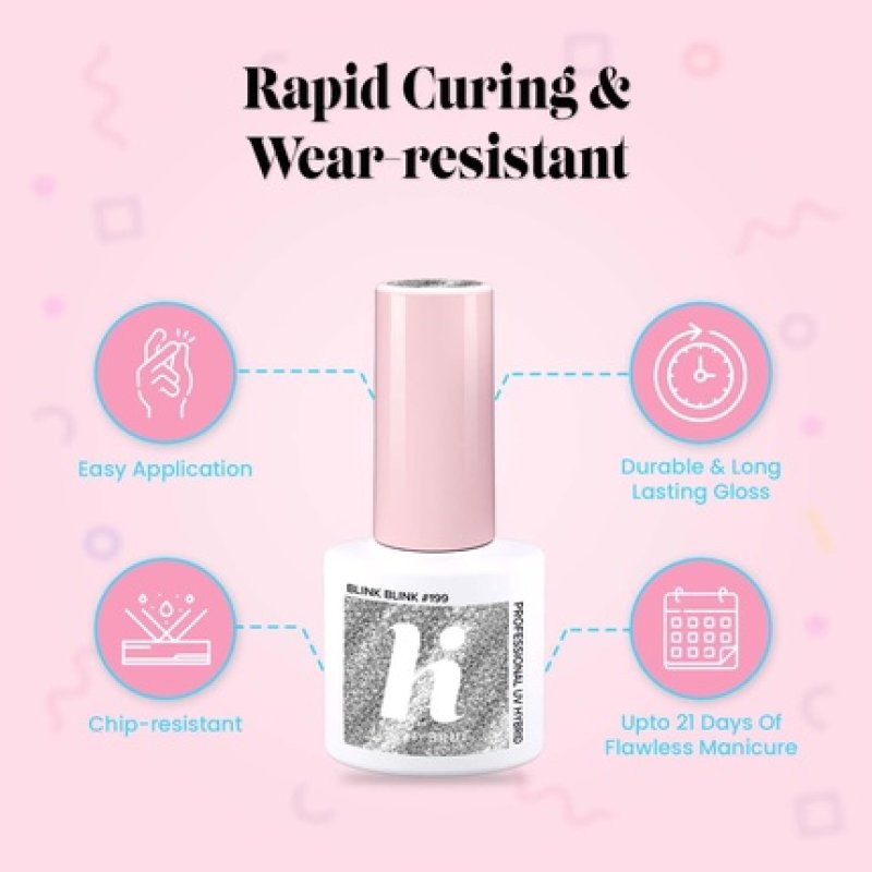 Hi Hybrid UV Gel Nail Polish in Popular Beige, Blue, Brown, Pink, Yellow, Gold, Green, and Grey Colors 5ml