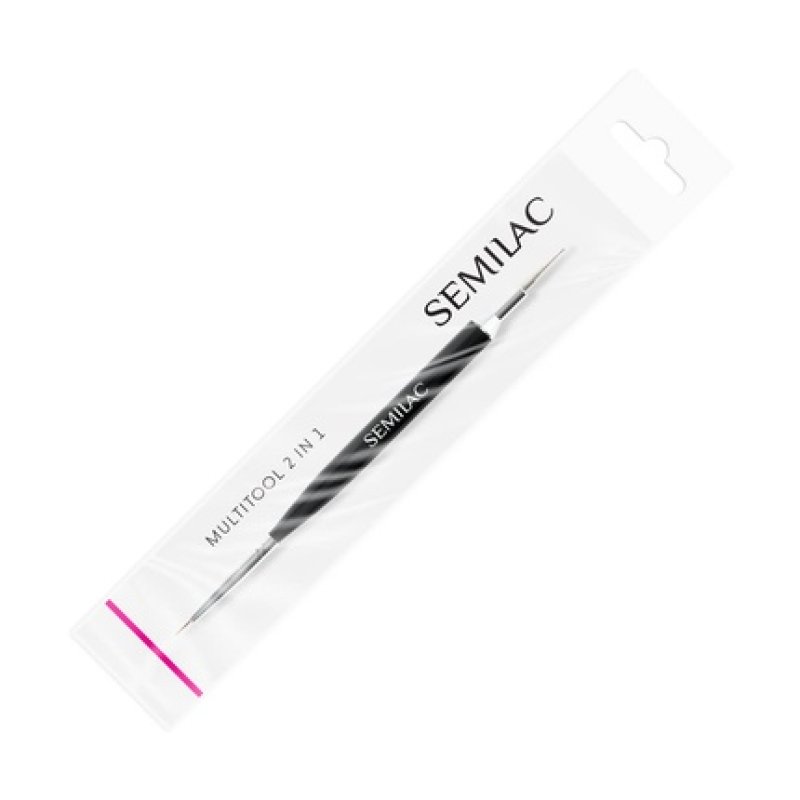 Semilac Multitool 2 in 1 Nail Design Tool Thin Brush and Ball Probe