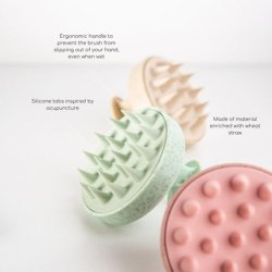 Hair Washing and Mohani Scalp Massage Brush with Soft Silicone Bristles