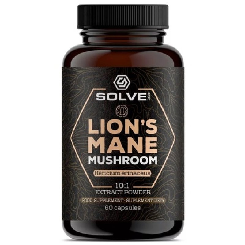 Solve Labs Lion's Mane Hericium Erinaceus Dietary Supplement 60 Capsules