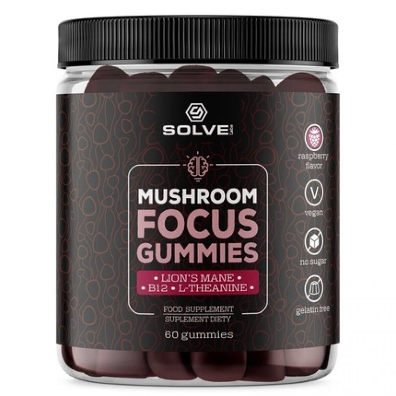 Solve Labs Mushroom Focus Gummies Dietary Supplement In Gummy Form 60 Pieces
