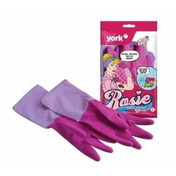 York Scented Rubber Gloves Rosie Size L 1 Pair