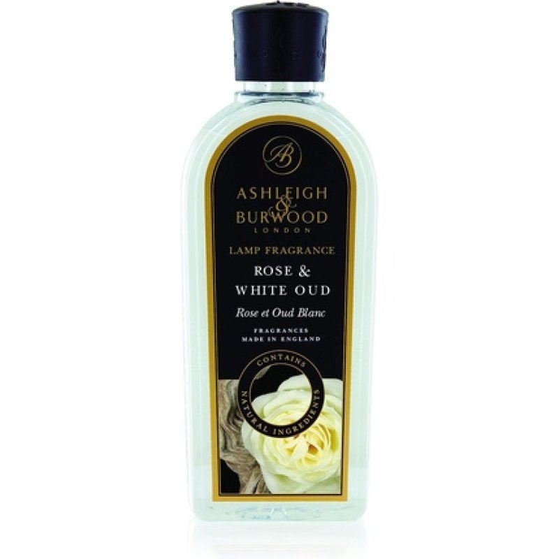 Ashleigh & Burwood Rose & White Oud Lamp Fragrance 500ml UK-Made - Spicy Woody Scent - Natural Ingredients - 20 Hours