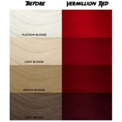 Crazy Colour Semi Permanent Hair Dye By Renbow Vermillion Red No.40 100ml - Pack of 4