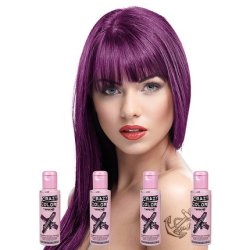 Crazy Color Semi Permanent Hair Dye by Renbow 100ml Bottles with Tint Brush - Pack of 4