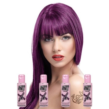 Crazy Color Semi Permanent Hair Dye by Renbow 100ml Bottles with Tint Brush - Pack of 4
