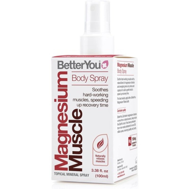 BetterYou Magnesium Muscle Body Spray Sports Recovery Natural Source of Magnesium Chloride 100ml