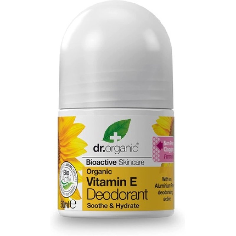 Dr Organic Vitamin E Deodorant Aluminium Free Natural Vegan 50ml
