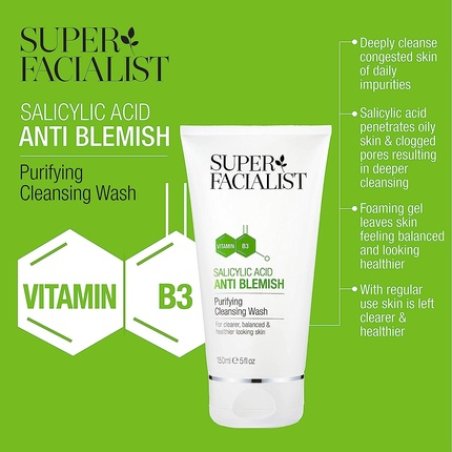 Super Facialist Anti Blemish Purifying Cleansing Wash with Salicylic Acid and Niacinamide 150ml