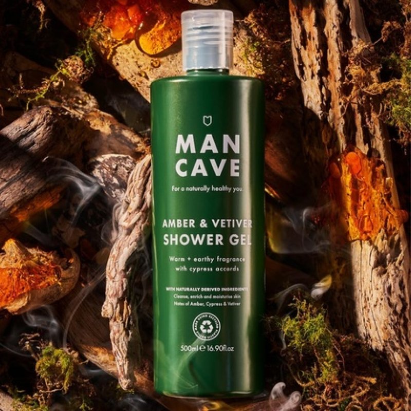 Mancave Amber Vetiver Men's Shower Gel 500ml Body Wash with Natural Ingredients
