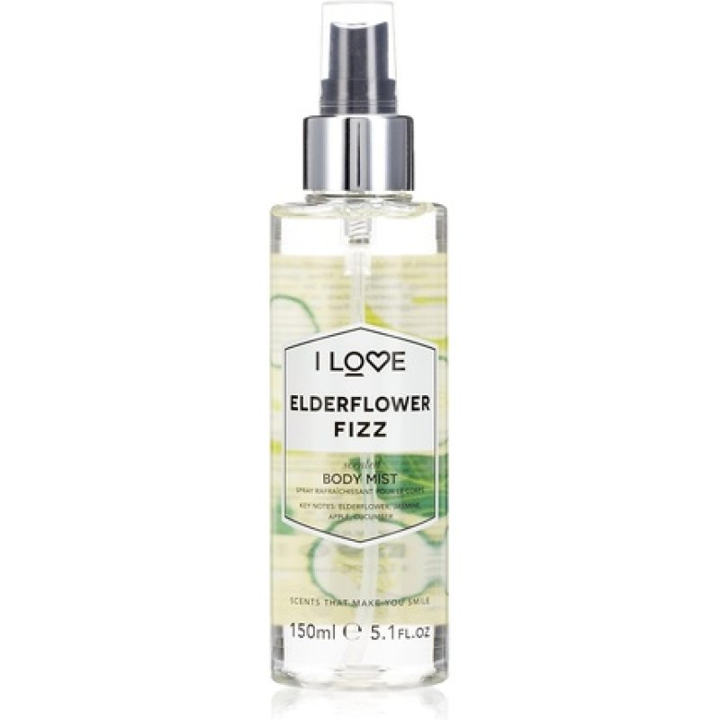I Love Elderflower Fizz Scented Body Mist with Natural Fruit