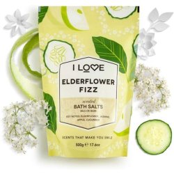 I Love Elderflower Fizz Scented Bath Salts with 99% Naturally Derived Ingredients
