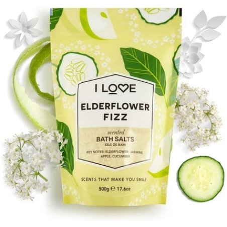 I Love Elderflower Fizz Scented Bath Salts with 99% Naturally Derived Ingredients