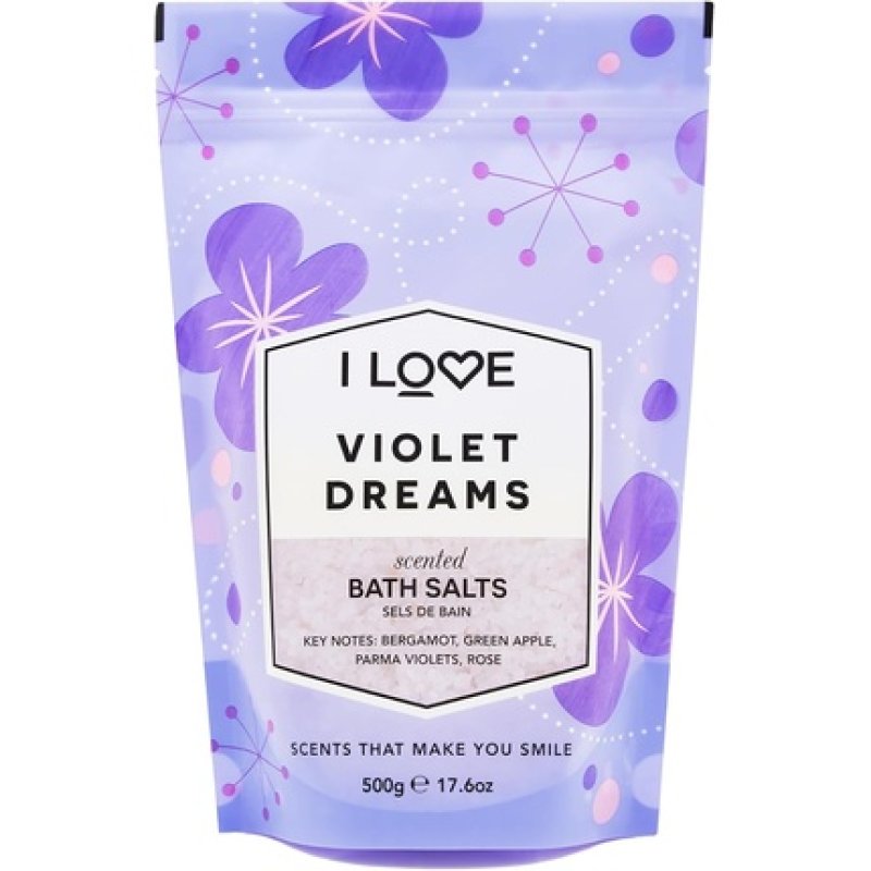 I Love Violet Dreams Scented Bath Salts with 99% Naturally Derived Ingredients