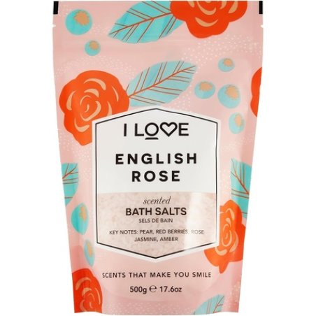 I Love English Rose Scented Bath Salts with 99% Naturally Derived Ingredients