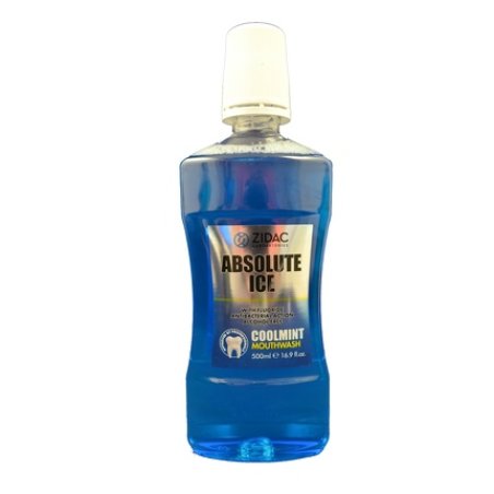Zidac Absolute Ice Mouthwash 500ml Coolmint - Refreshing Oral Care