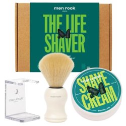 The Life Shaver Sicilian Lime Shaving Cream Set 100ml With Shaving Brush And Brush Stand