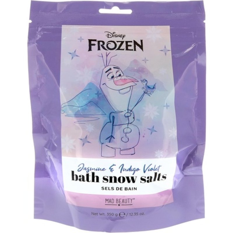MAD BEAUTY Disney Frozen Olaf Bath Snow Salts Indigo and Violet Fragranced Relax and Unwind Tropical Refresh and Reset