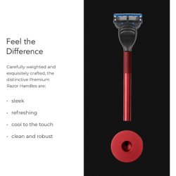 Bolin Webb Generation Razor and Stand in Red with Gillette Fusion5 Blade Luxury Razor for Men