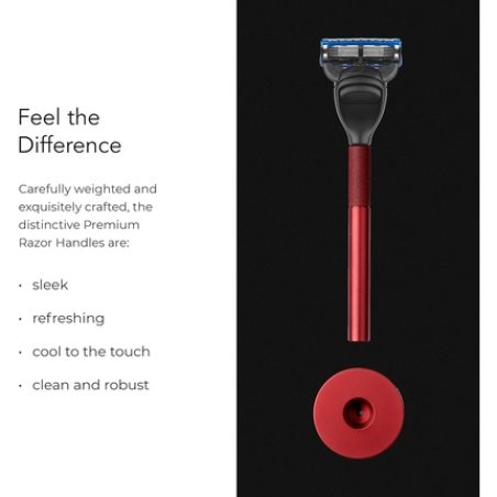 Bolin Webb Generation Razor and Stand in Red with Gillette Fusion5 Blade Luxury Razor for Men