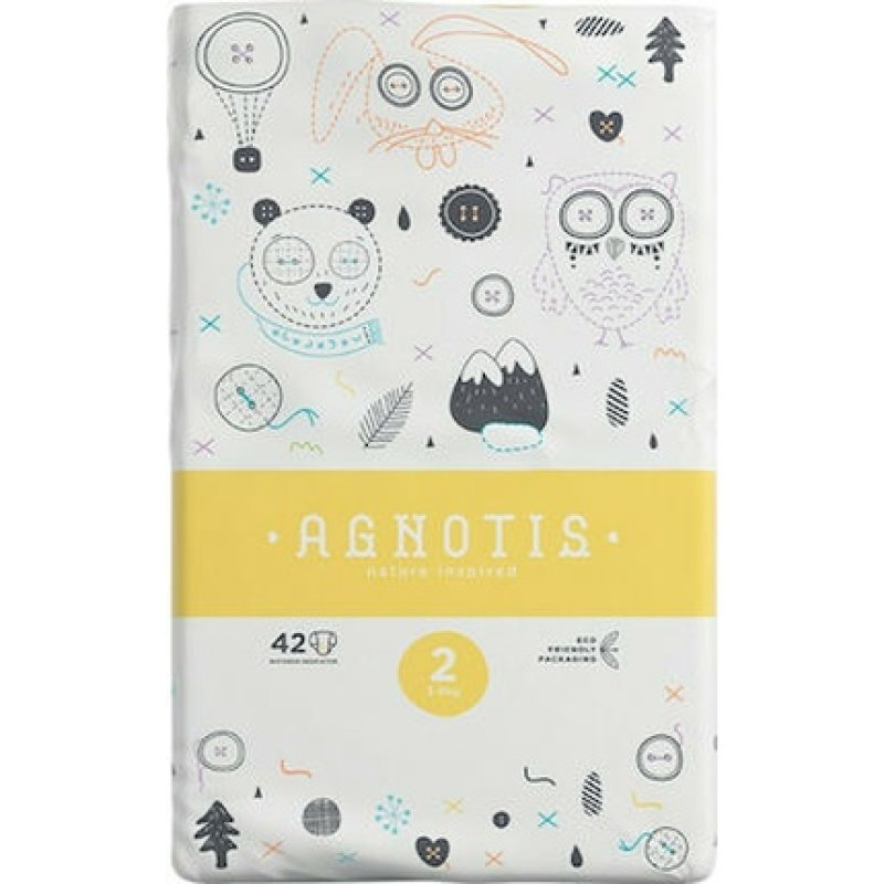 Agnotis Baby Diapers No2 3-6 Kg With Adhesive - 42 Pieces
