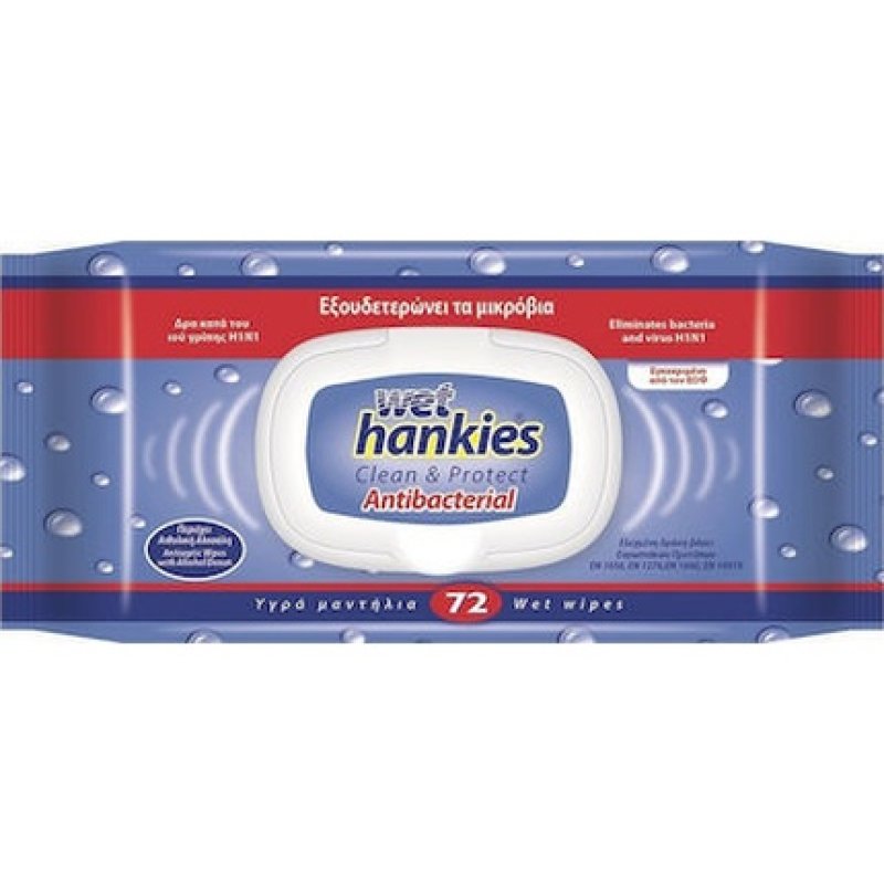 Mega Wet Hankies Clean Protect Antibacterial Wet Antibacterial Wipes - 72 Count