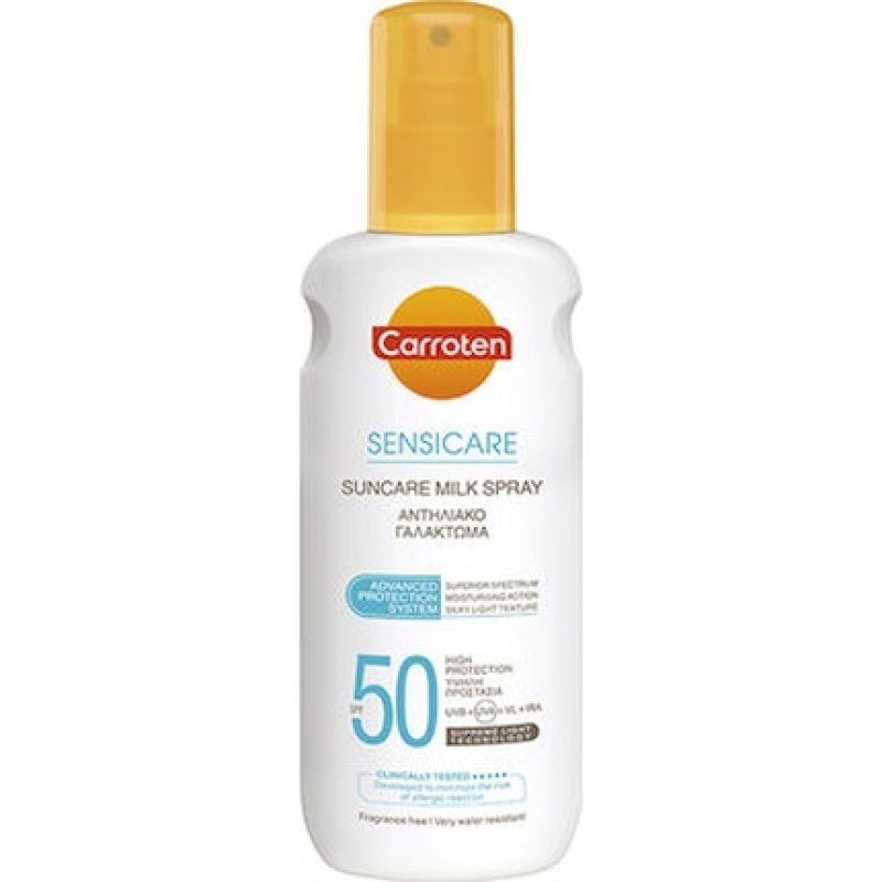 Carroten Sensicare Milk Spray Sunscreen Lotion For Sensitive Skin Spf50 200ml