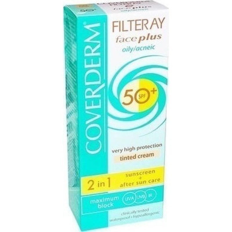 Coverderm Filteray Face Plus Spf50 - Light Beige For Normal Skin - 50ml