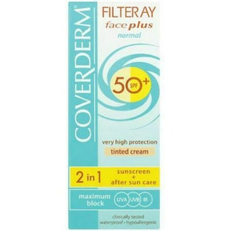 Coverderm Filteray Face Plus Spf50 Soft Brown Normal Skin 50ml - High Protection Sunscreen