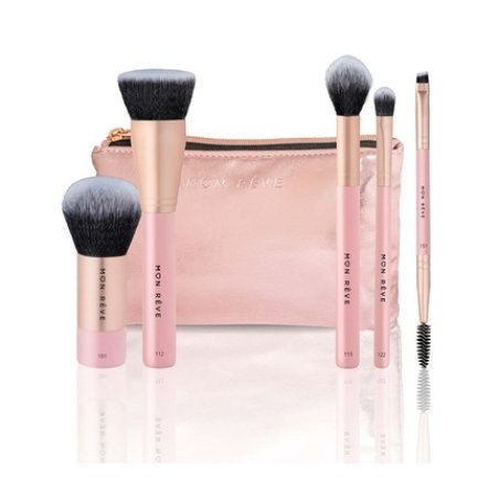Mon Reve Essential 5 Brush Set Face And Eyes Brush Pouch