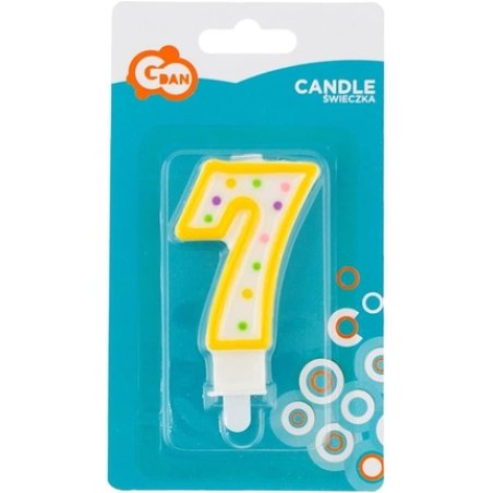 Godan Number Candle with Dots 7 cm