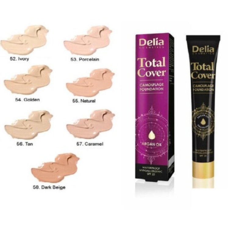 Delia Total Cover Camouflage Foundation with Argan Oil and SPF20 Vegan Friendly