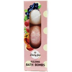 Dairy Fun Fizzing Bath Bombs Blueberry Strawberry Peach Scent