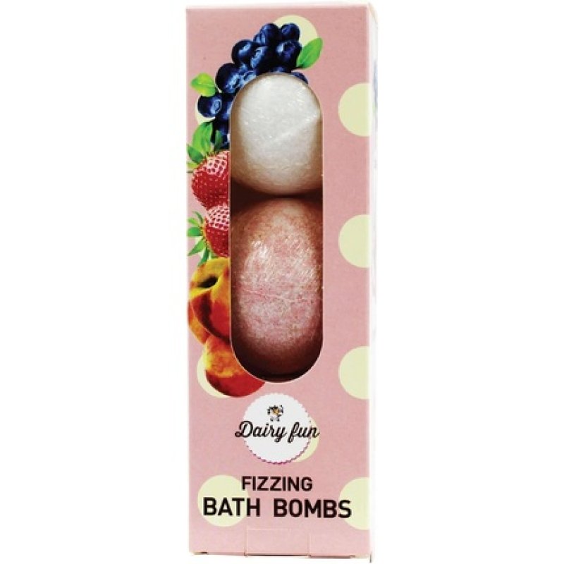Dairy Fun Fizzing Bath Bombs Blueberry Strawberry Peach Scent