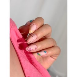 Semilac Flower Flakes Spring Meadow Pastel Green & Turquoise Nail Decoration