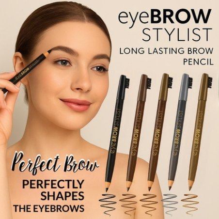 Eyebrow Pencil & Brush Tint Stylist Makeup Brow Definition Enhancer Wax