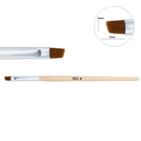 Neonail Natural Gel Brush No. 4 Made of Wood - Polygel Nail Art Brush